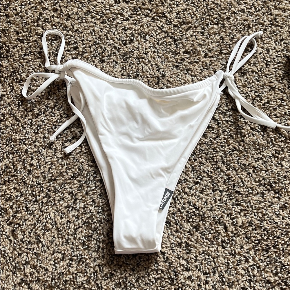 2 Garage White Bikini Bottom with Side Ties
